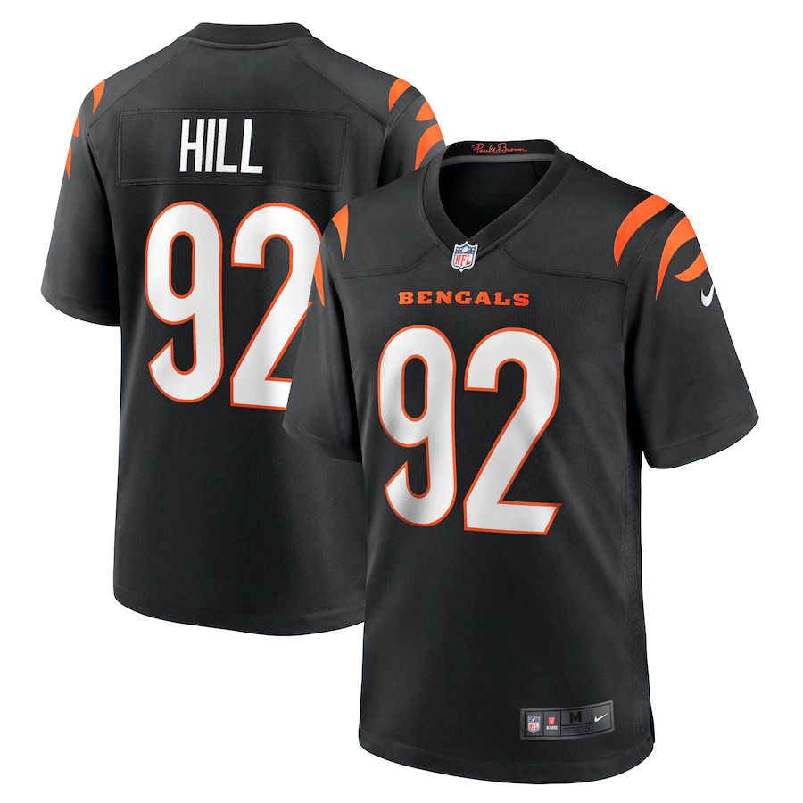 Men Cincinnati Bengals 92 B.J. Hill Nike Black Game NFL Jersey